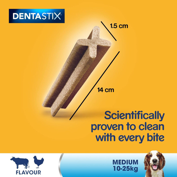 Pedigree DentaStix - Daily dental chews for medium dogs (10-25 kg), 112 sticks