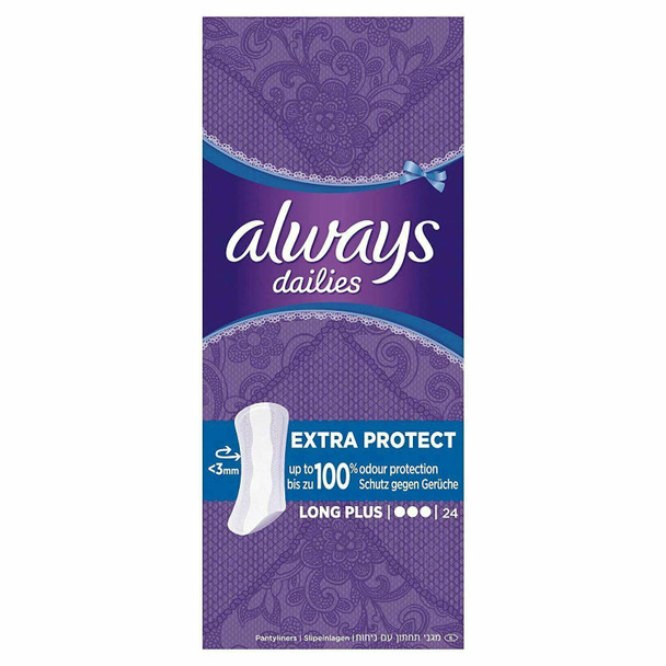 Always Dailies Panty Liners Long Plug Extra Protect Odour Neutralise - 144 Pack