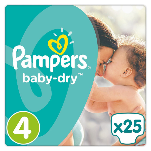 Pampers Baby-Dry Size 4, 9-14kg, 25 Nappies
