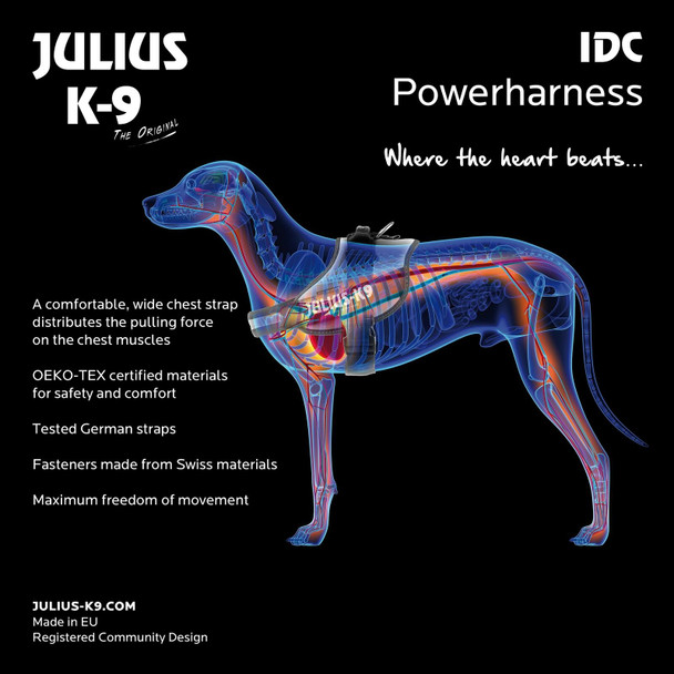 Julius-K9, 16IDC-P-MM, IDC Powerharness, dog harness, Size: XS/Mini-Mini, Black