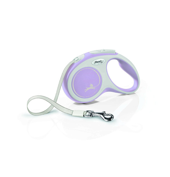 Flexi New Comfort Tape Grey & Rose Small 5m Retractable Dog Leash/Lead for dogs up to 15kgs/33lbs