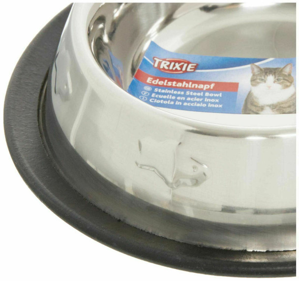 Trixie Embossed Stainless Steel Cat Bowl, 0.2 Litre
