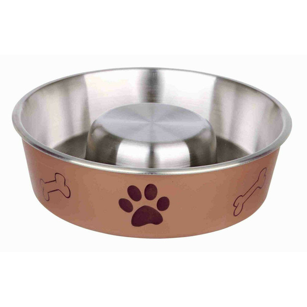 Trixie Slow Feed Stainless Steel Dog Bowl, 1.4 Litre