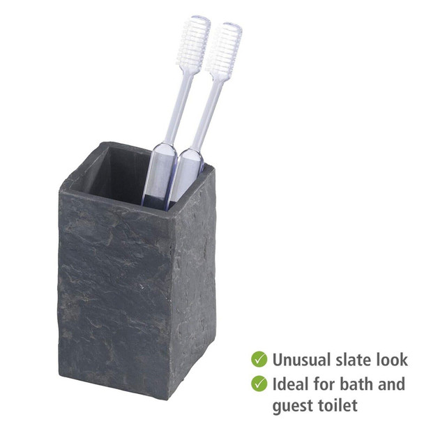 Wenko Vaso higiene dental Slate Rock Pizarra