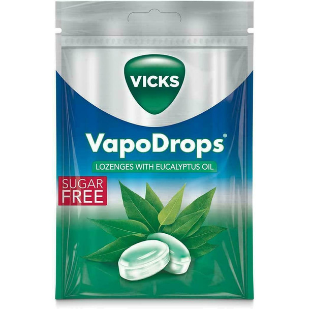 Vicks VapoDrops Eucalyptus, Sugar Free Vegan Lozenges with Eucalyptus Oil, 10 x 72 g