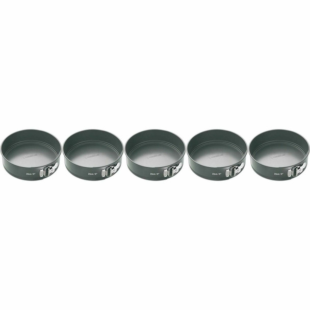 5 x KitchenCraft MasterClass Non-Stick 23cm Loose Base Spring Form Pan Cake Tin