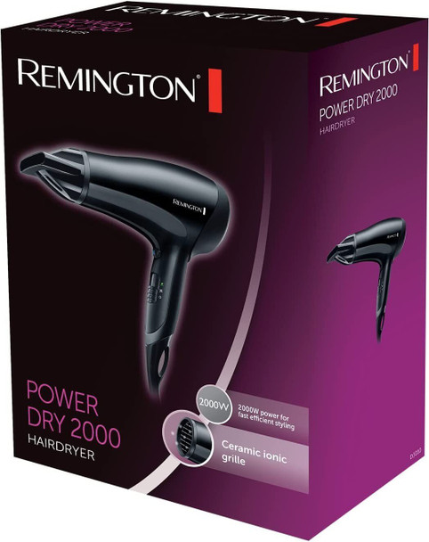 Remington D3010 Power Dry Lightweight Hair Dryer, 2000 W, Black