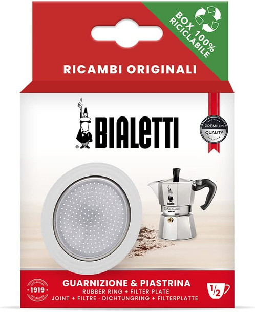 BIALETTI GASKET AND FILTER FOR MOKINA COFFEE MACHINE 1/2 CUP