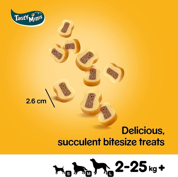 8 x Pedigree Tasty Bites Dog Training Treats Chewy Slices with Beef 155 g