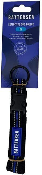 Battersea Reflective Dog Collar Blue XS