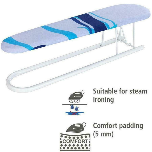 WENKO Ironing Sleeve Board with Decorative Cover, Metal, White, 52 x 11 x 0.1 cm