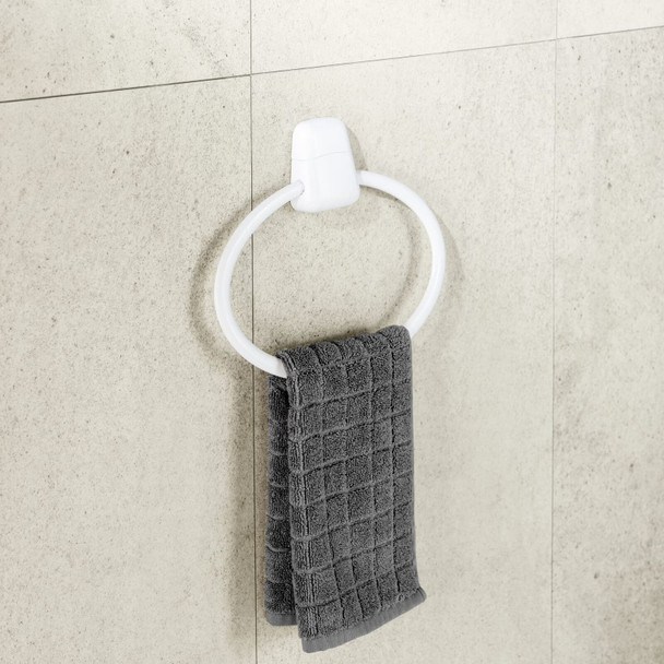 Wenko 17945100 Pure Plastic Towel Ring, 27.5 x 2.5 x 22 cm, White