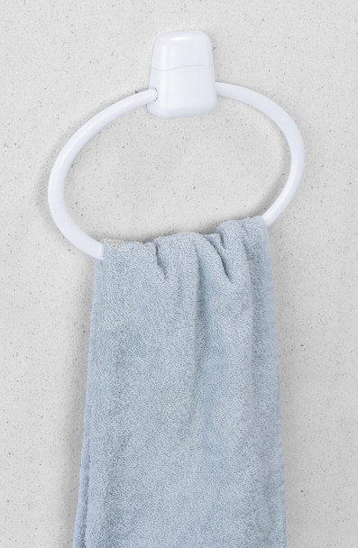 Wenko 17945100 Pure Plastic Towel Ring, 27.5 x 2.5 x 22 cm, White