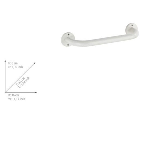 Wenko Basic Bath Tub Grip, Stainless-Steel, White, 9.5 x 36 x 6 cm