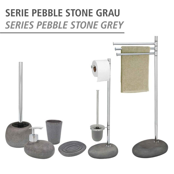 Wenko "Pebble Stone" 19490100 Toothbrush Holder Grey