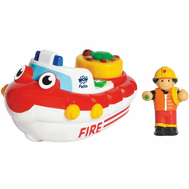 WOW Toys 01017Z Nfelix Bath Boat, Red/Yello, 20.3 x 8.9 x 12.7 cm