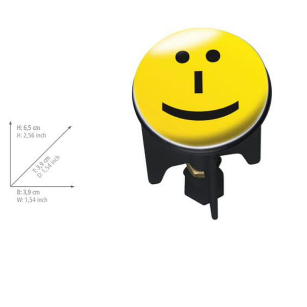 Wenko Pluggy-Smiley Drain Plug, Brass, Multi-Colour, 4 x 4 x 7 cm