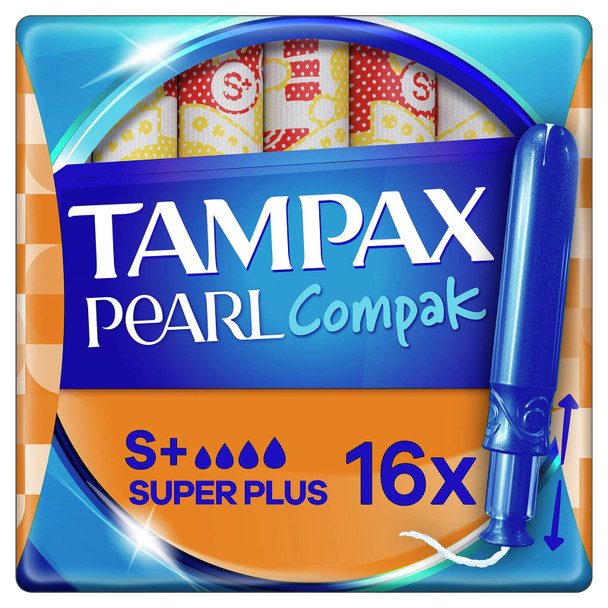 Tampax Compak Pearl Super Plus Tampons, Pack of 16