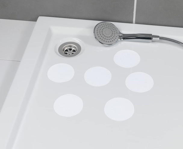 Wenko Non-slip stickers round, 6 transparent non-slip stickers, non-slip pads prevent slipping in the bath and shower, self-adhesive, textured plastic, each diameter 10 cm