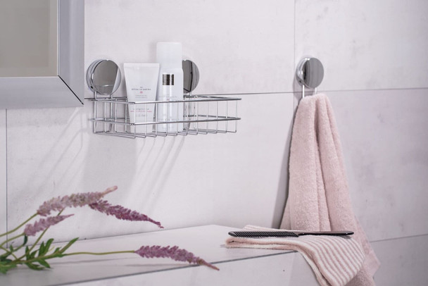 Wenko Static-Loc Plus Osimo Wall, Towel, Coat Hook, No Drilling Required, Steel, Chrome, 6 x 10 x 3,5 cm