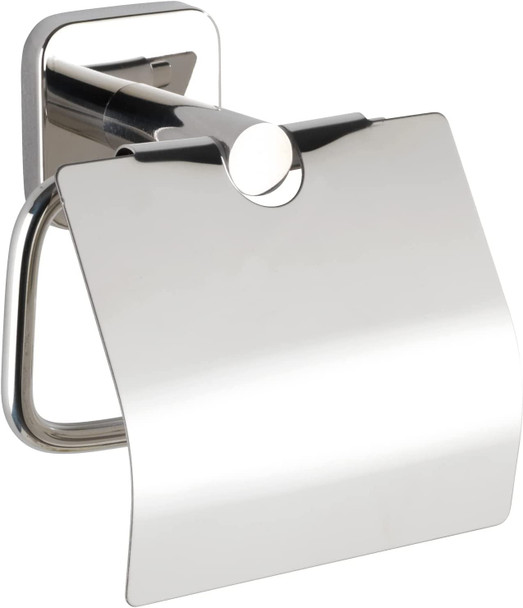 WENKO Mezzano Toilet Roll Holder without Lid Stainless Steel 15 x 11 x 6 cm Glossy