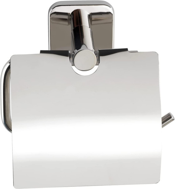 WENKO Mezzano Toilet Roll Holder without Lid Stainless Steel 15 x 11 x 6 cm Glossy