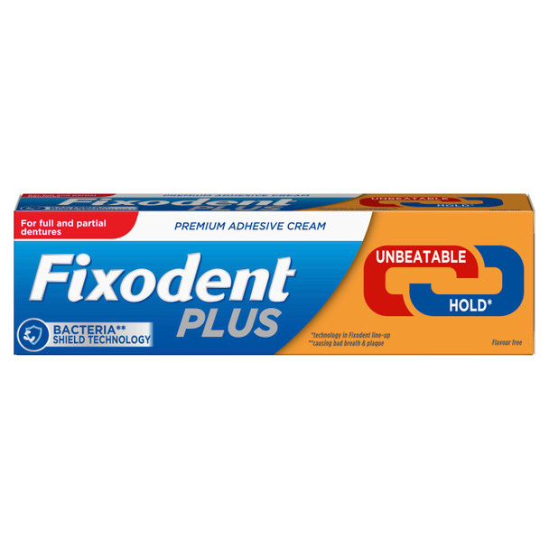 Fixodent Plus Denture Adhesive Cream, Best Hold, Premium, Up To 88% Of The Hold At The End Of The Day, 40 g (Pack of 4)