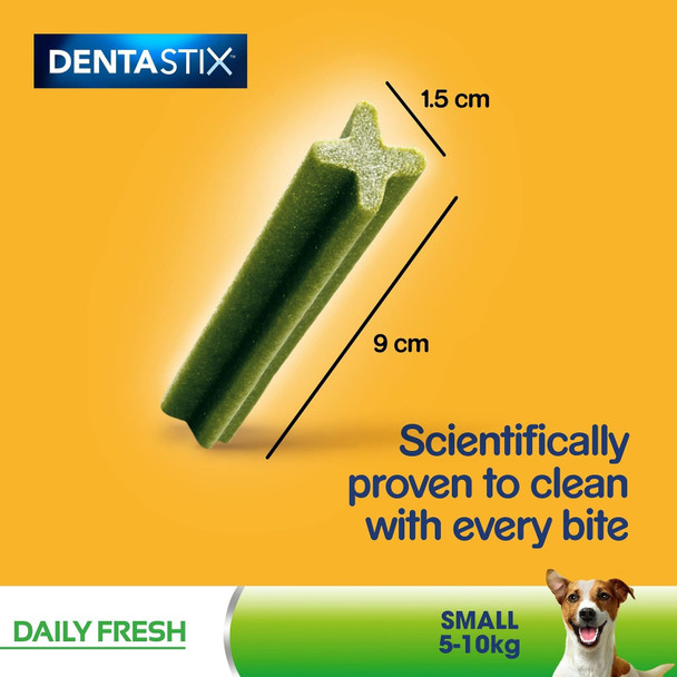 Pedigree Dentastix - Fresh Daily Dental Care Chews, Small Dog Treats < 10 kg, 1 Bag (35 Sticks)