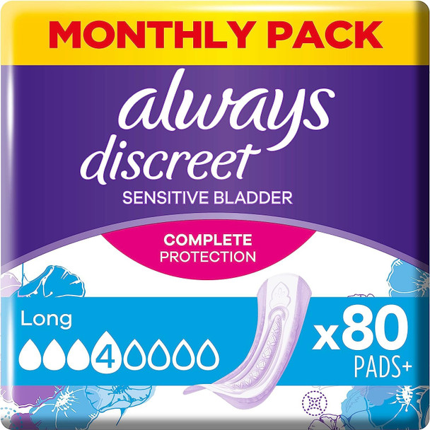 Always Discreet Incontinence Pads Women, Small, 120 Moderate Absorbency Pads (20 x 6 Packs), Odour Neutraliser, Discreet and Flexible, For Sensitive Bladder