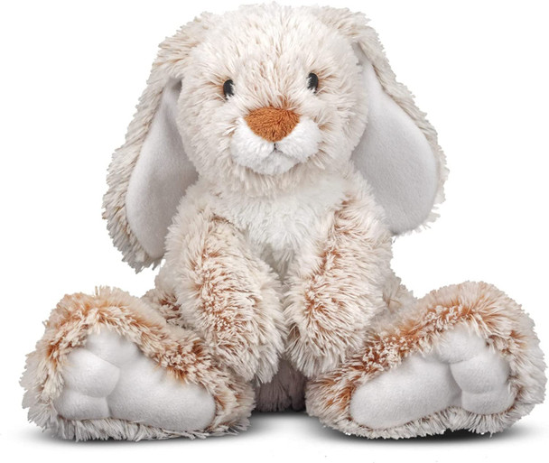 Melissa & Doug Burrow Bunny Teddy, Teddy Bear soft toys for girls, Cuddly toy rabbit teddy, Stuffed animal cuddly toys for girls, Bunny plush toys for 3+ year old girls & boys, Easter Gifts