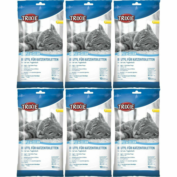 Bulk - Trixie Cat Litter Tray Bags, 46 59 cm, 6 Packs Of 10-60 Pieces