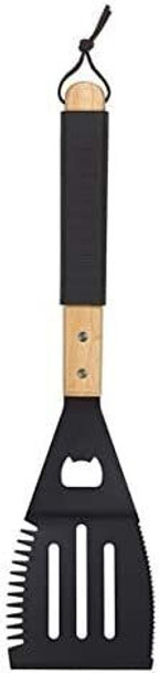 Chef Aid BBQ Spatula, Serrated Edge, Rubberised Handle, Non-Stick, Heat Resistant, Bottle Opener