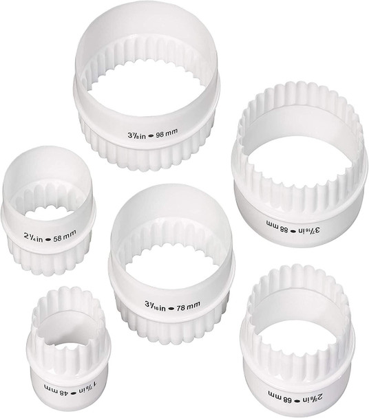 Tala 10A10924 Pastry Set of 6 Plastic Cutters, White