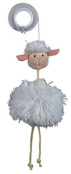 Trixie Sheep On An Elastic Band Plush Cat Toy with Bell, 20 cm