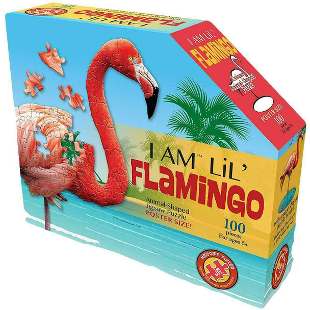 Madd Capp 884009 Shape Junior Flamingo Contour Puzzle 100 Pieces for Children and Adults, Multicoloured