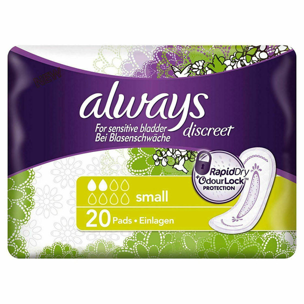 Always Discreet Incontinence Pads, Small, Pack of 20