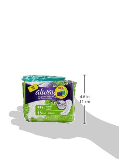 Always Discreet, Incontinence pad for weak Bladder, Small, 16 Count (Pack of 2)