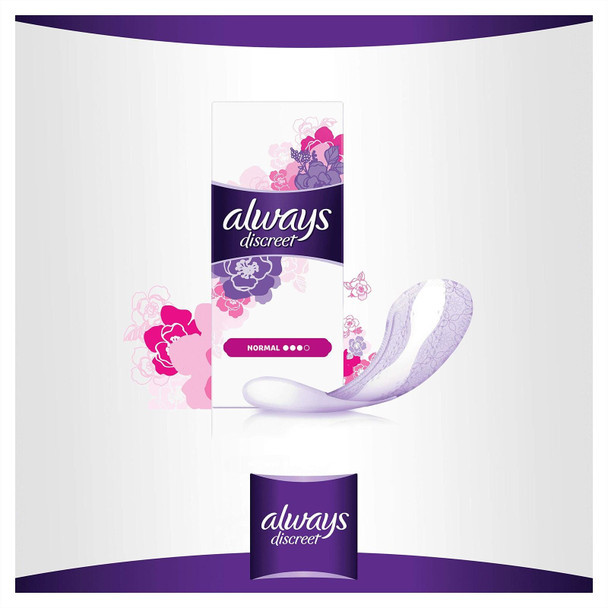 Always Dailies Singles to Go Panty Liners 20 Fresh Liners, Flexible and Comfortable, Individually Wrapped, Feel Fresh