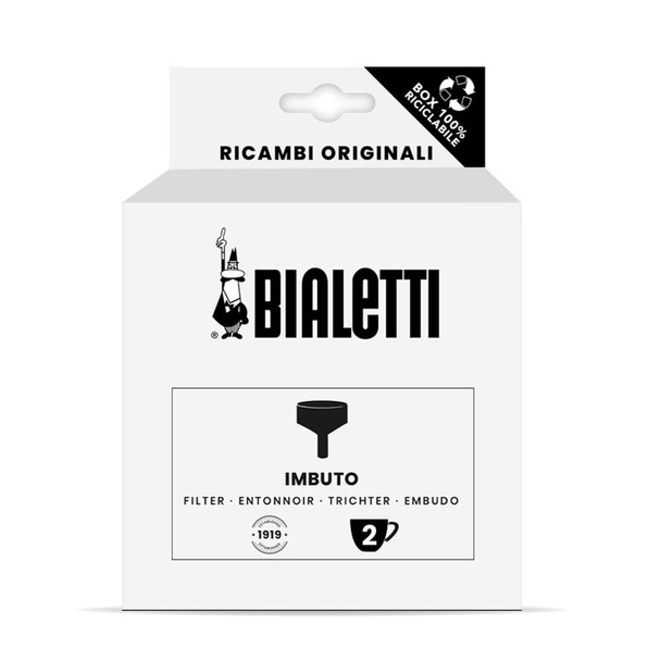 Bialetti Spare Parts, Includes 1 Funnel Filter, Compatible with Moka Induction 2 cups (0800122), Silver