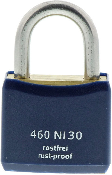 Burg Wächter Duo 460 Ni 40 SB Padlock Brass/Blue Steel Shackle, 2 Pack