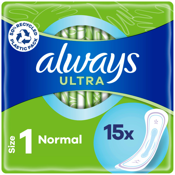 Always - Always Ultra Normal (Size 1) Sanitary Napkins - 15 Pieces