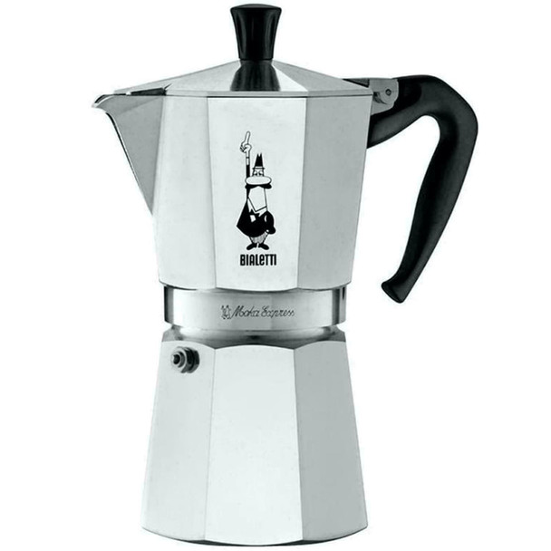 Bialetti Moka Express Aluminium Stovetop Coffee Maker (9 Cup),0.55 liters, Silver