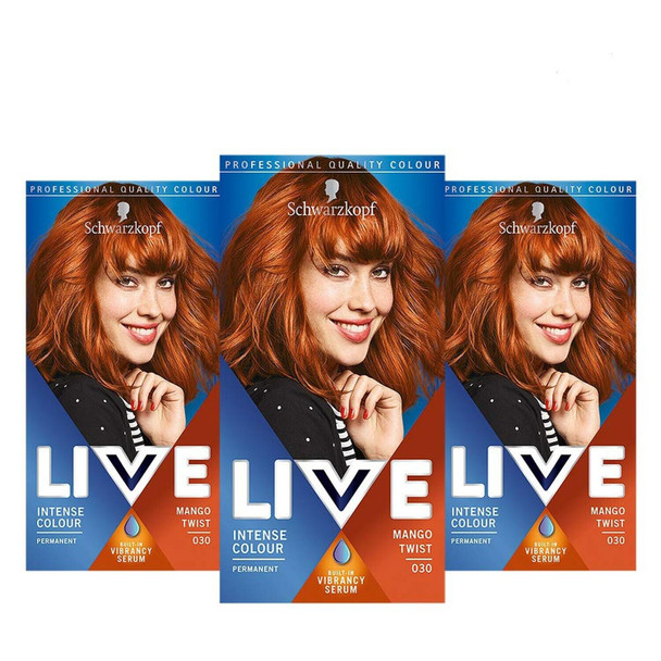 Schwarzkopf LIVE Intense Colour, Long Lasting Permanent Orange Copper Hair Dy...