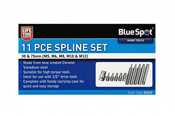 Blue Spot Tools 1515 Spline Bit Set, 11 Piece, Silver, Set of 11