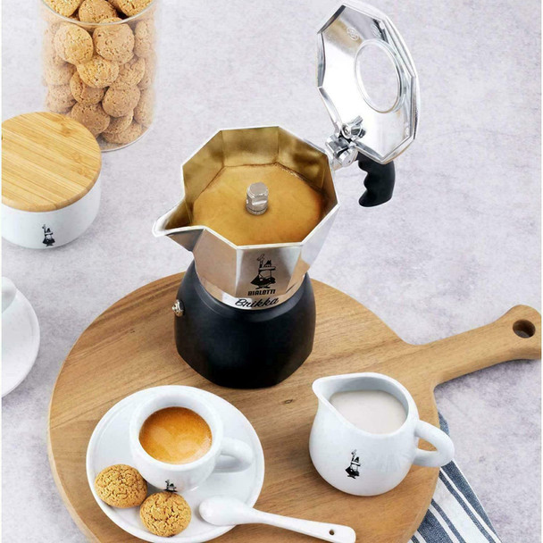 Bialetti Brikka New Aluminium Espresso Coffee Maker 4 Cup, Dispenses Creamy Head