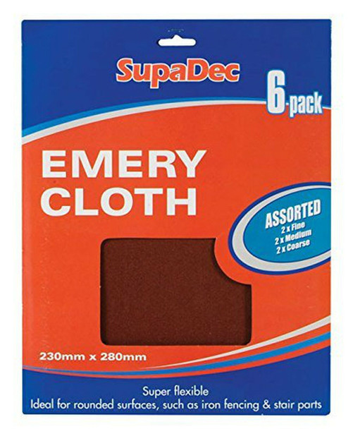SupaDec Assorted Emery Cloth - 6 Pack