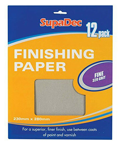 SupaDec Finishing Paper 12 Sheets, 320 Grit