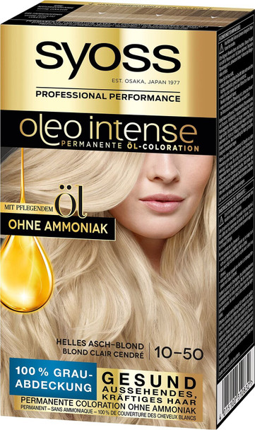 SYOSS Oleo Intense Permanent Oil Colouration 10-50 Light Ash Blonde with Nour...