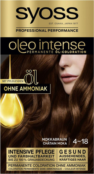SYOSS Oleo Intense Permanent Oil Colouration 4-18 Mocha Brown with Nourishing...