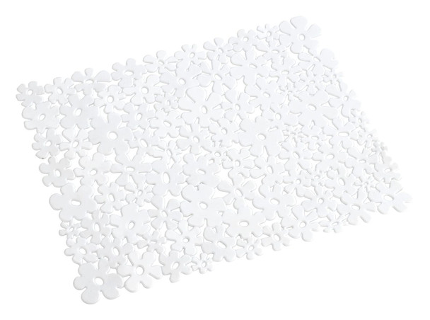 WENKO 2002030100 Sink mat Flower White, Plastic, 26 x 31 cm, White